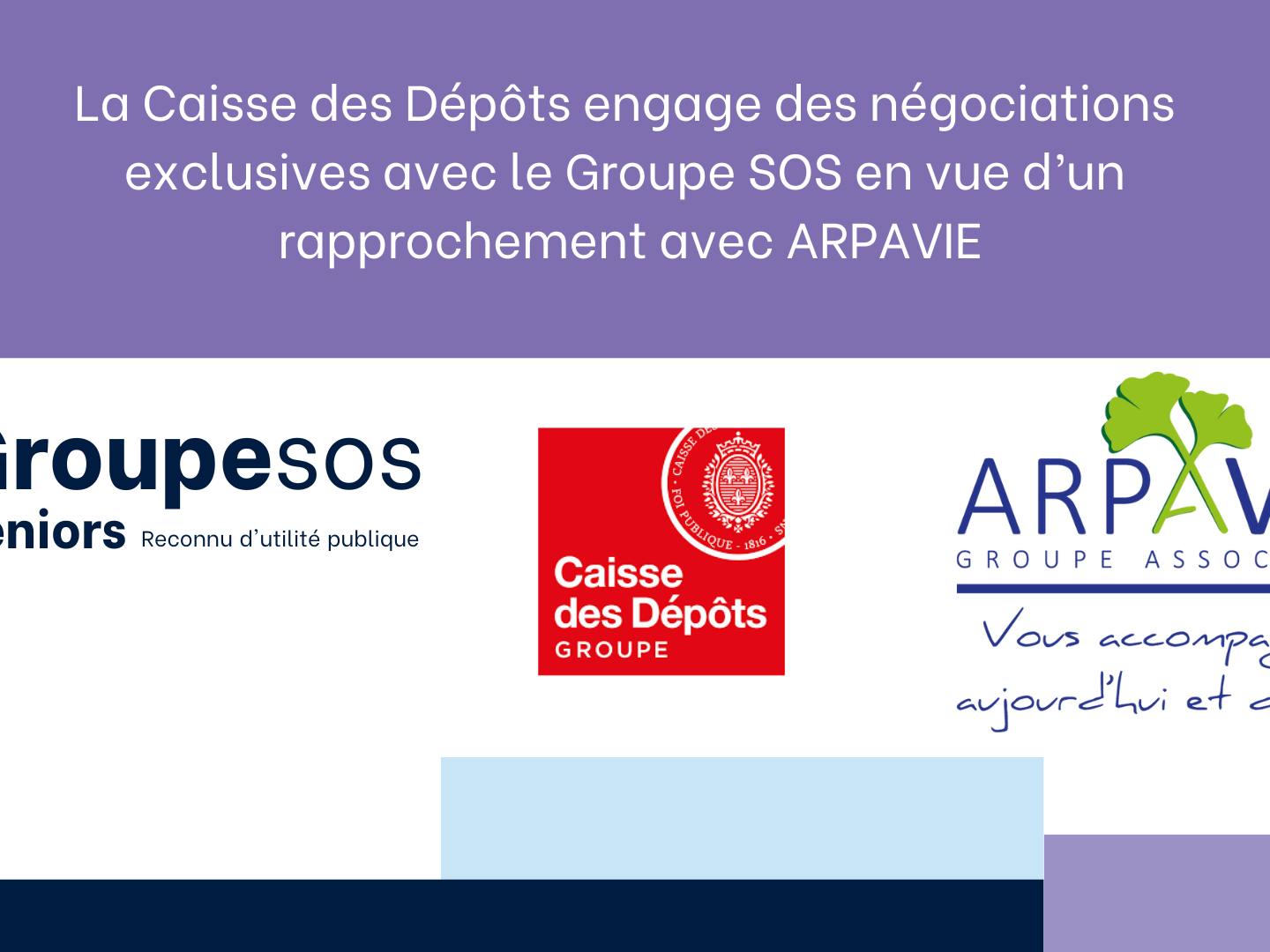 Rapprochement avec l’association ARPAVIE : la Caisse des Dépôts choisit le Groupe SOS Seniors pour engager des négociations exclusives