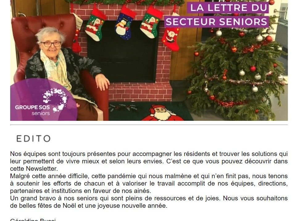 La Newsletter #21 de GROUPE SOS Seniors vient de paraître !