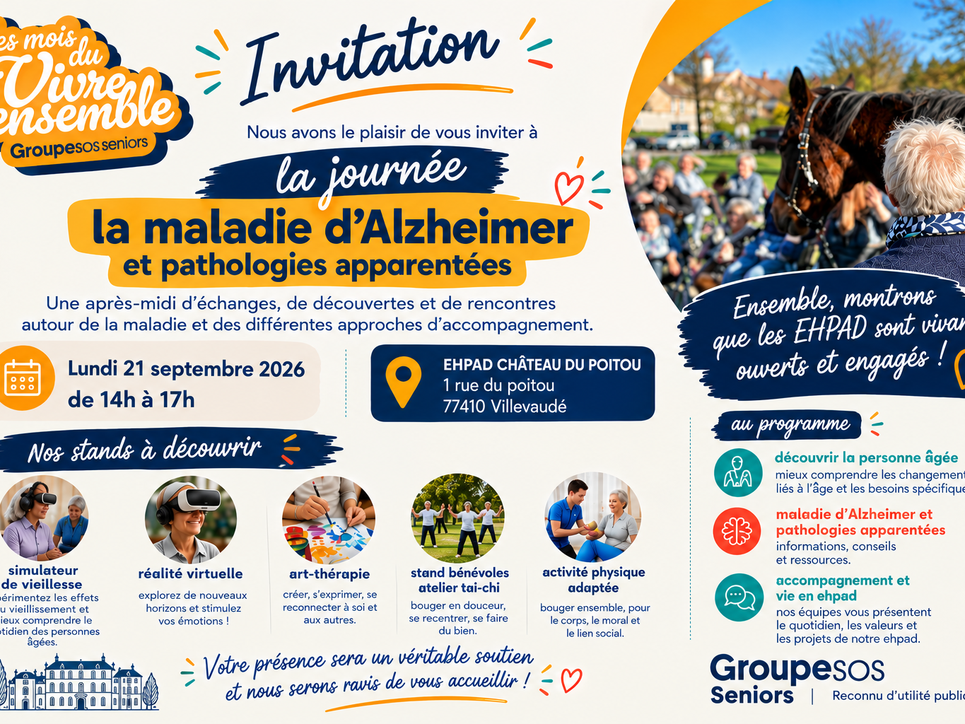 Le Château du Poitou organise une journée d’échanges sur la maladie D’Alzheimer et les pathologies apparentées le 21 septembre de 14H00 à 17H00